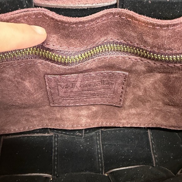 Purple Genuine Suede Leather Crossbody Bag - Made In Italy - Picture 5 of 10